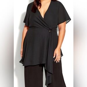 Avenue‎ Black Amelia Drape Top size 22/24